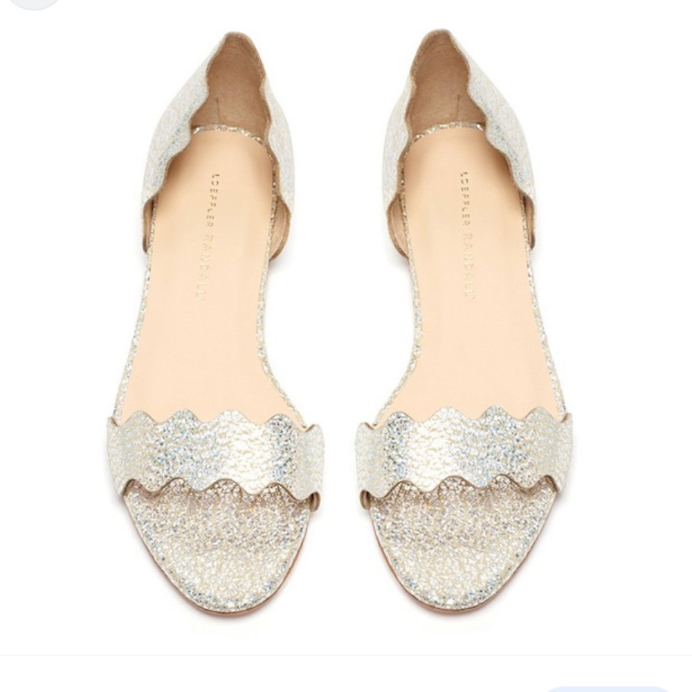 Loeffler Randall Silver Iridescent Holographic Flats